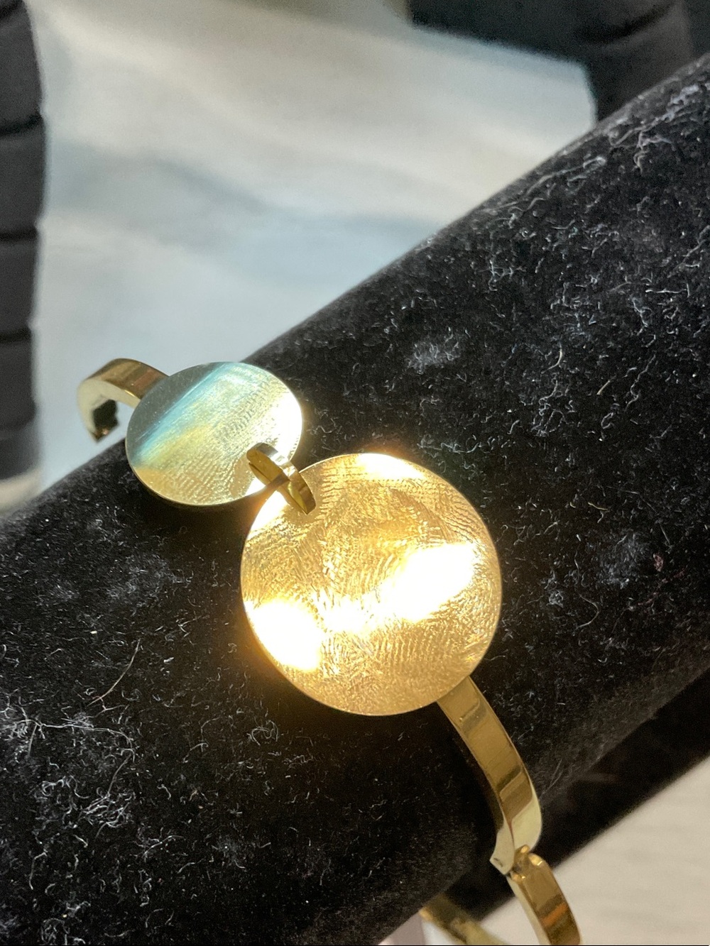 Gold-Tone Circular Drop Earrings - Women Jewelry - Picture 2 of 5